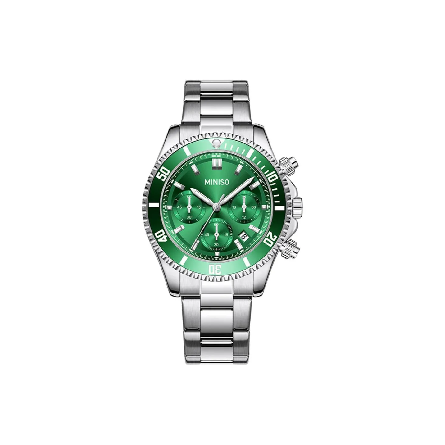 Miniso Water God Collection Кварцевый механизм ремешок из нержавеющей стали мужские часы зеленый циферблат
