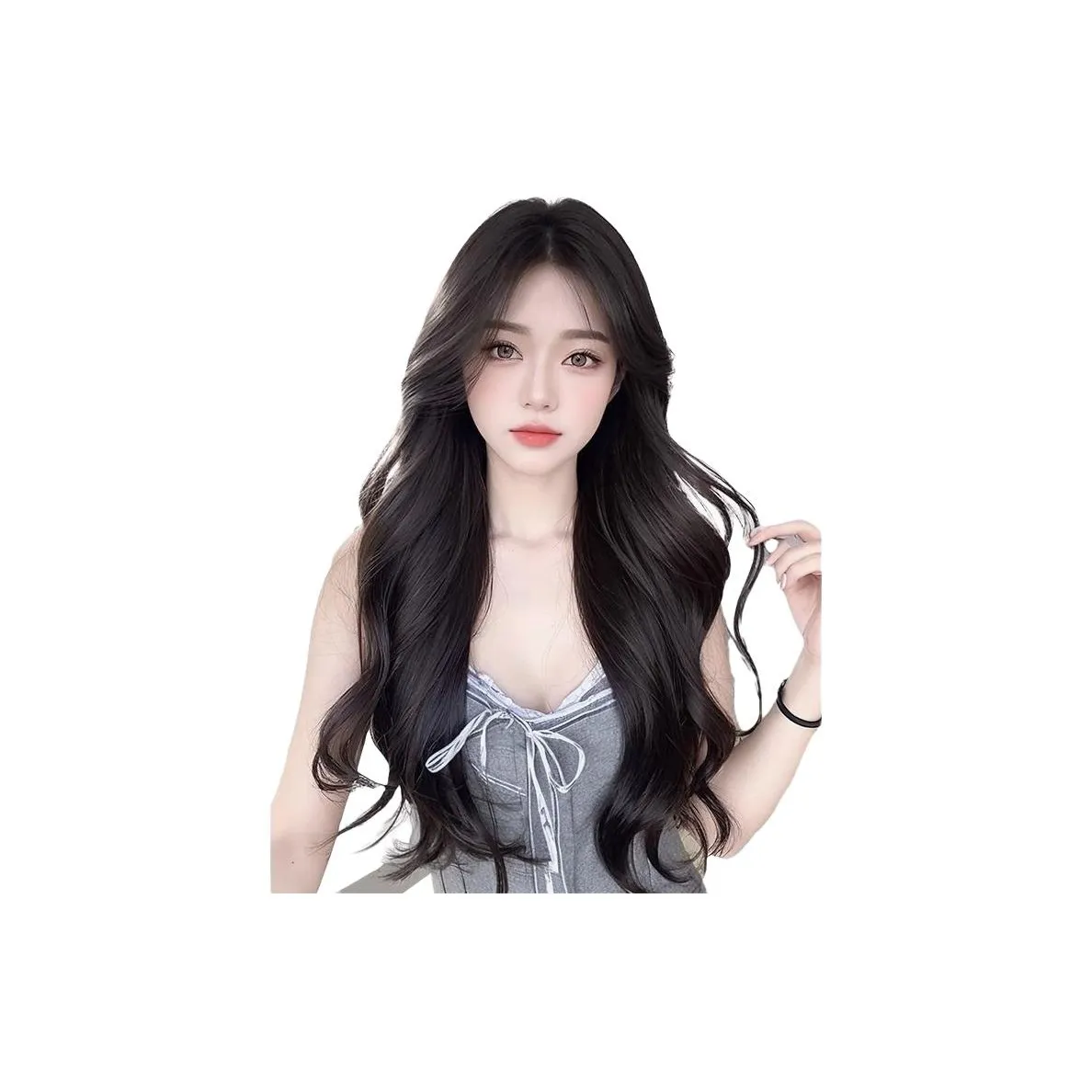 Gentle Welcome Перука Женская Длинные Волосы Полная Набор для Увеличения Объема Легкая Естественная Средняя Размер Большая Волна Длинная Кудрявая Перука