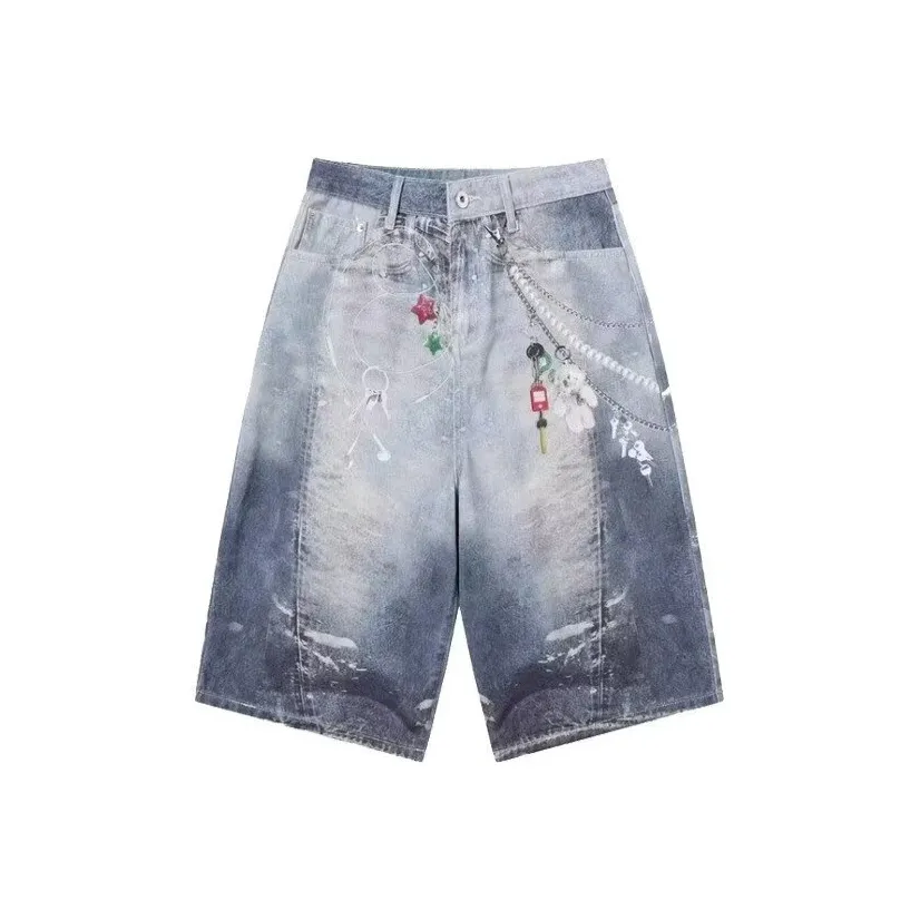 GEOGRE ALEX Blue Men's Denim Shorts GEOGRE ALEX Синий Мужские Джинсовые Шорты