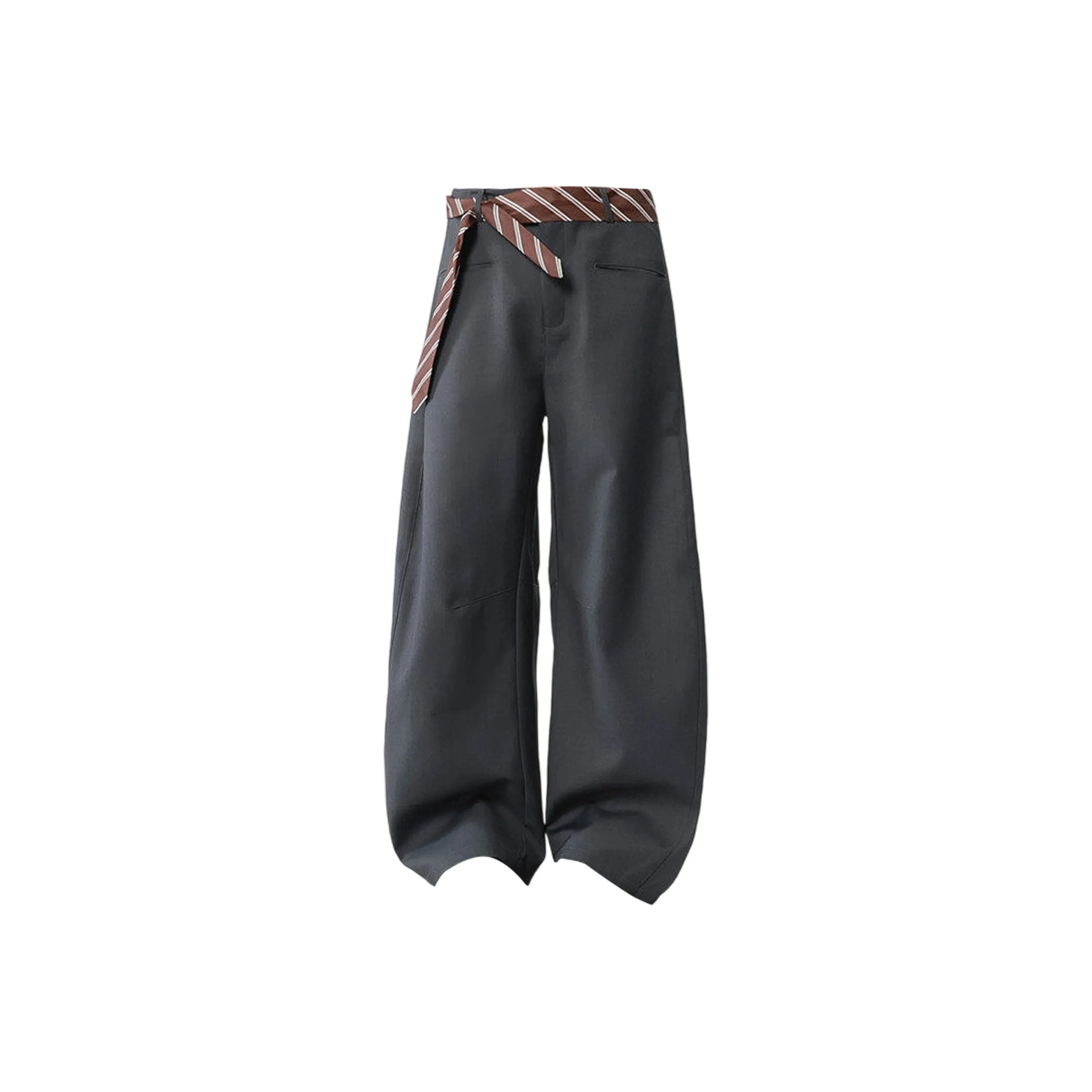 NOAHGIGI Серый с ремнем унисекс костюмные брюки