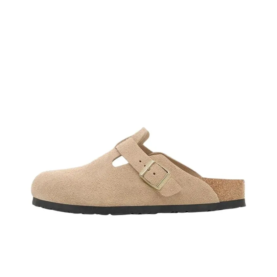 Биркенсток Бостон Пенная подошва Устойчивая к истиранию Домашние тапочки Женские Бежевые
