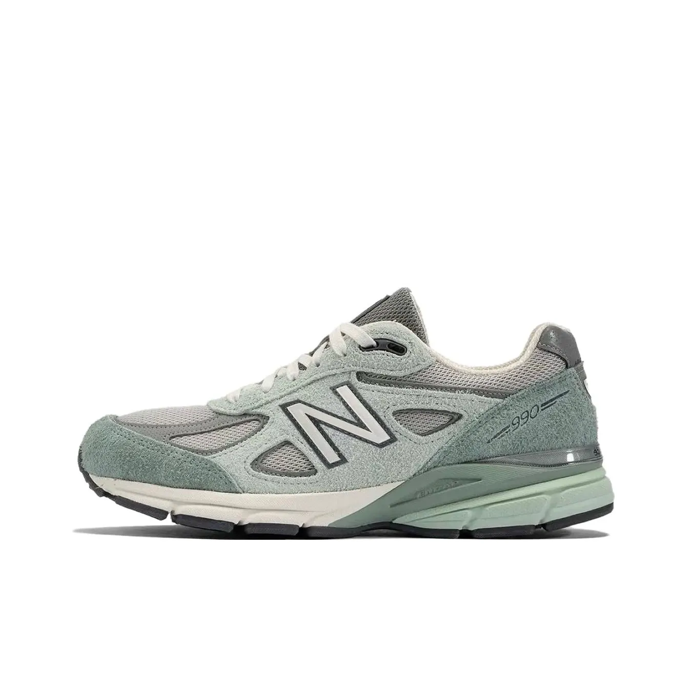 Whitaker Group x New Balance NB 990 V4 Устойчивые к истиранию низкие беговые кроссовки унисекс серо-зеленого цвета