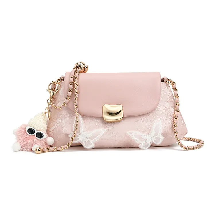 NOMK ПУ (полиуретан) Сумка через плечо Стандартная Женская Розовая