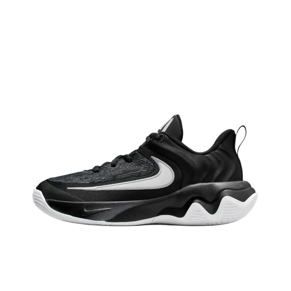 Nike Giannis Immortality 4 Амортизация Износостойкий Низкий Топ Детские Баскетбольные Кроссовки Черные Подростковые