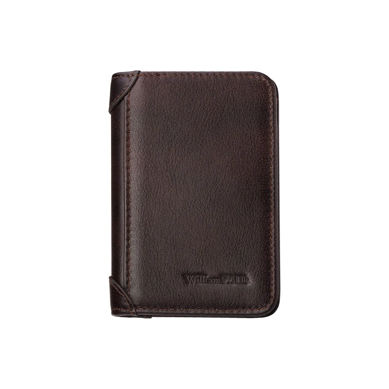 WilliamPOLO Коровья кожа Держатель для карт Мужской Черный Темно-кофейный Желто-коричневый