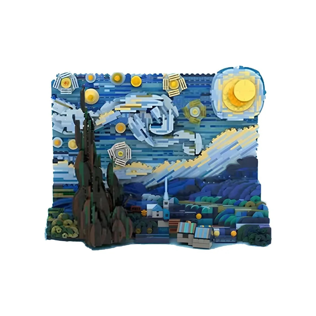 LEGO Ван Гог Лунная ночь Звездное небо Масляные Картины Коробка для демонстрации Конструкторы 2316 шт. 21333