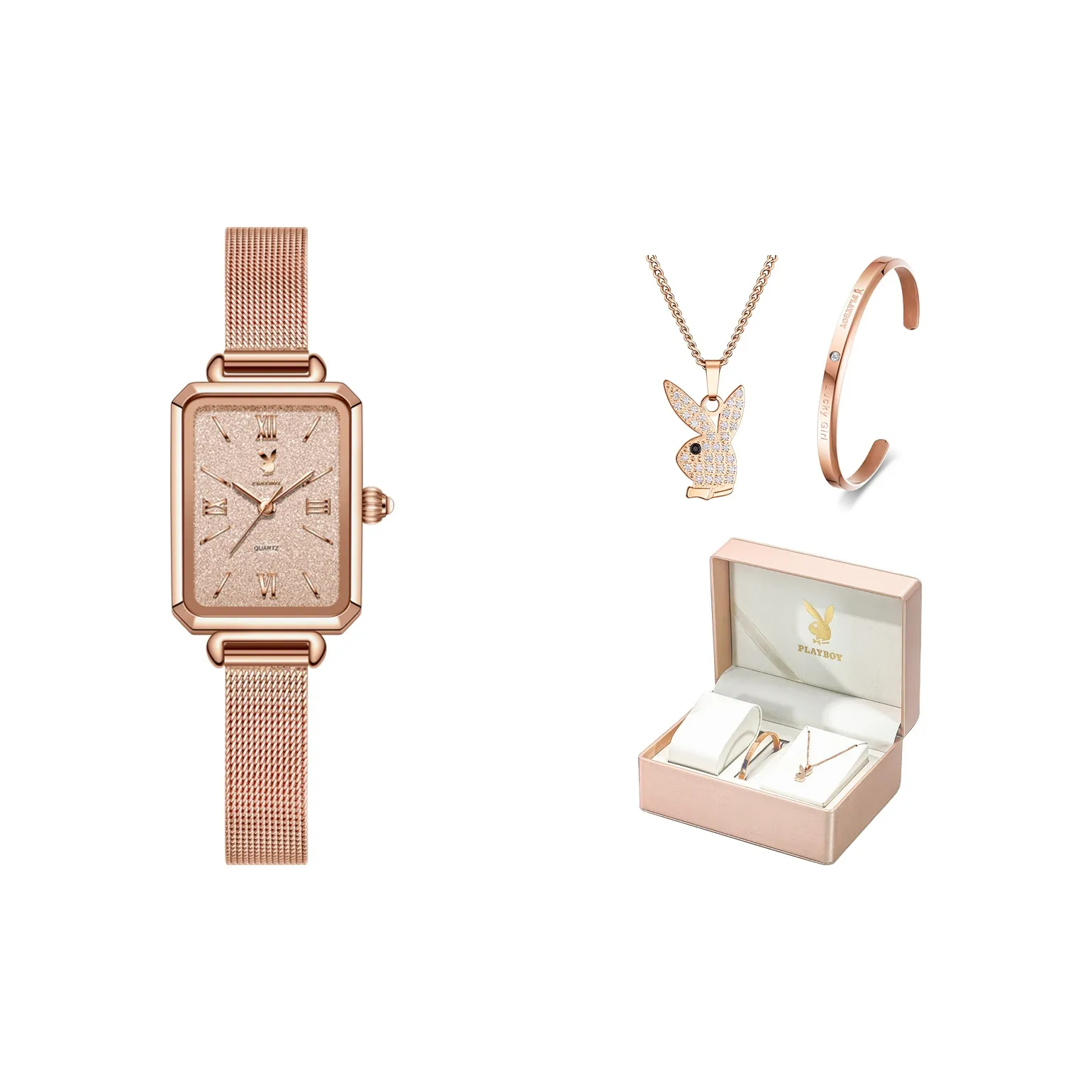 Playboy Кварцевый Movement Женские Часы 29мм*22мм Золотой