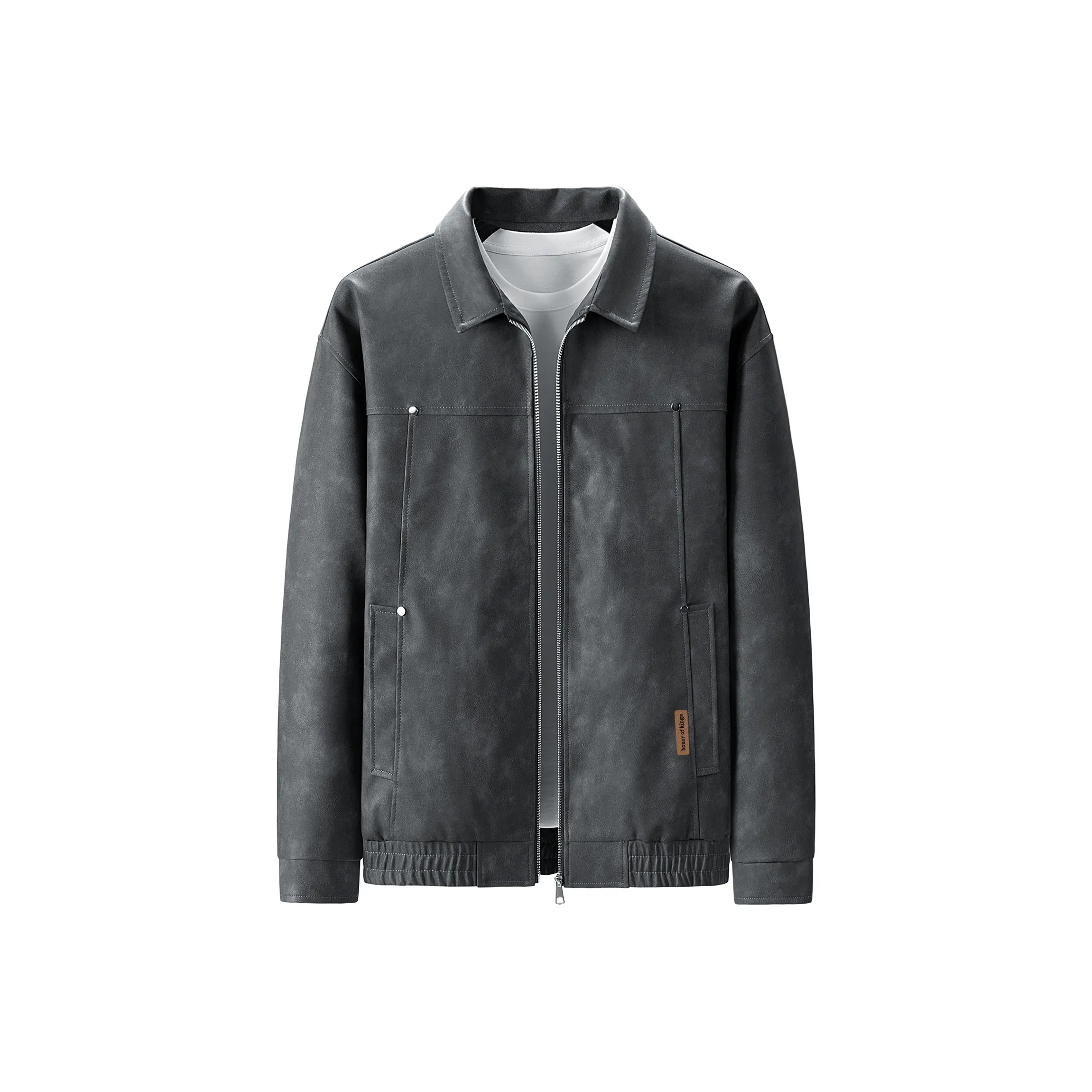 Honor of Kings Кожа Куртка Слоган Секция Унисекс