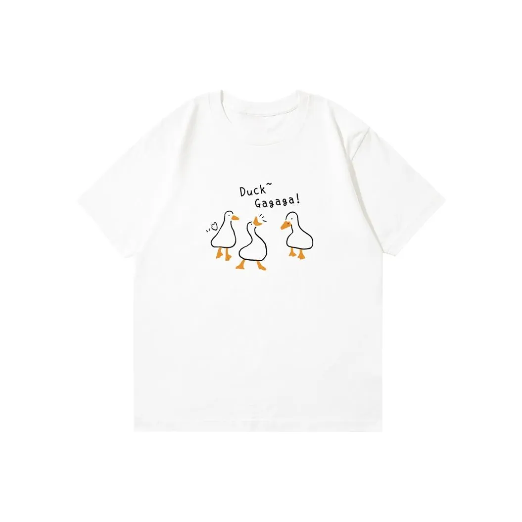 ZHONGBANGJICHU Стандартный Дышащий Минималистичный Половый Рукав Топ T Рубашка с Милым Аниме Цветочным Базовым Слойом Женская