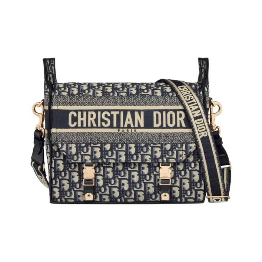 DIOR DiorCamp Fabric Messenger Bag, Box Bag, Handbag, Crossbody Bag, Shoulder Bag Medium Size Women's Blue