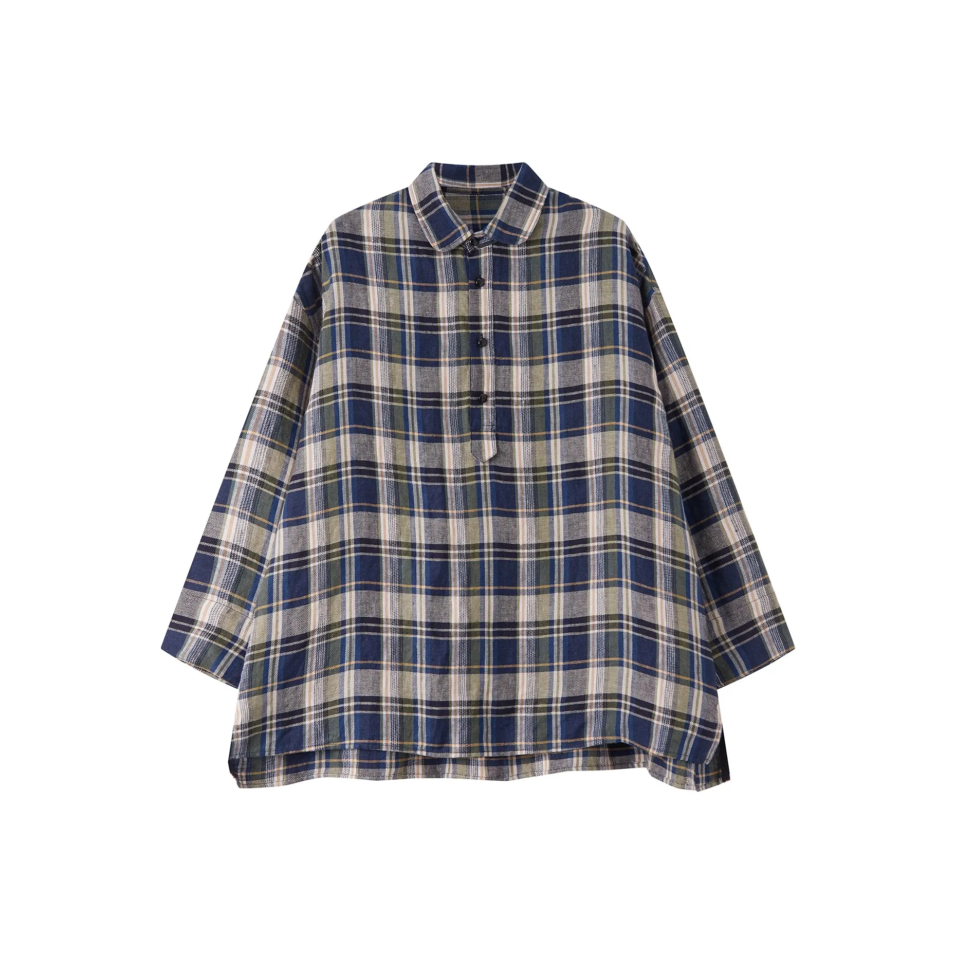 DE MINCOLLECTION Синие Клетчатые Женские Рубашки