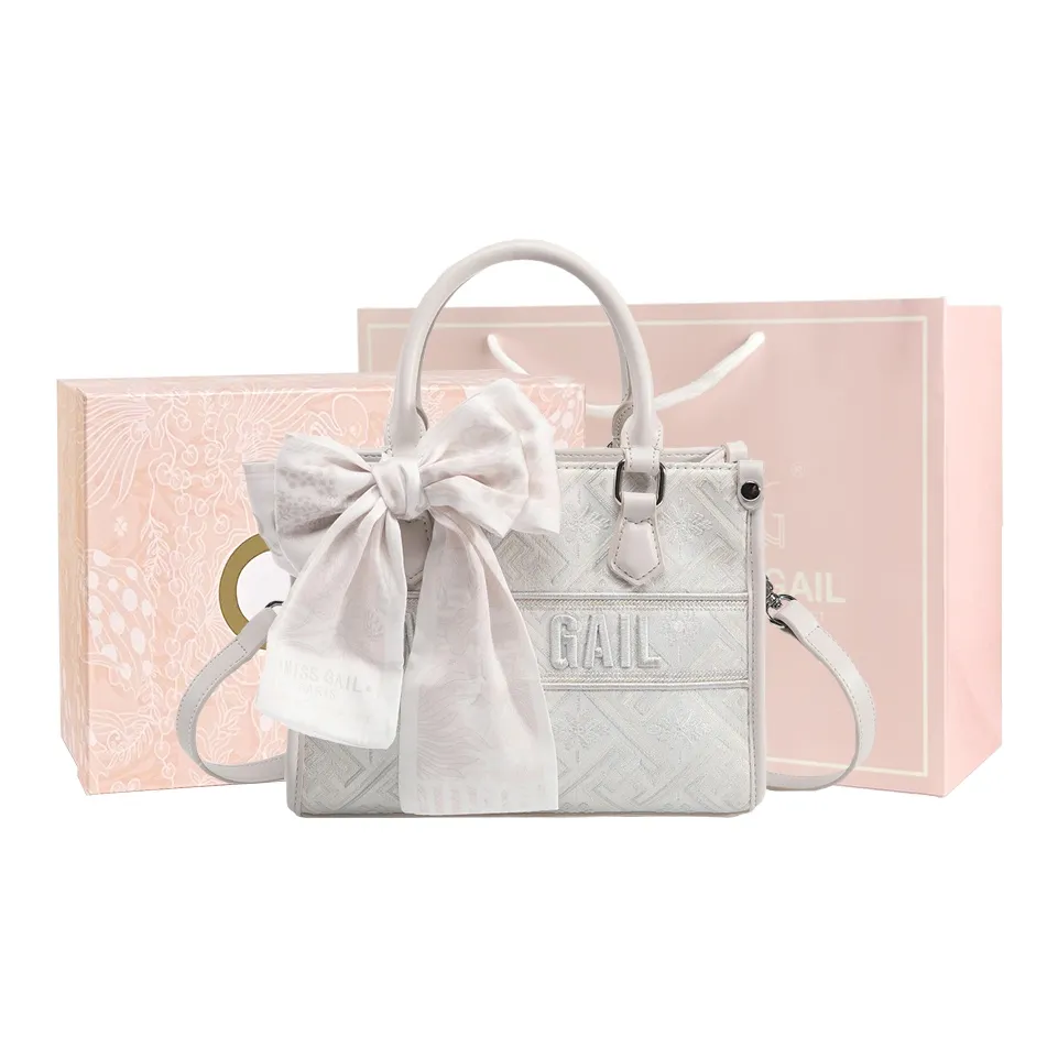 MISS GAIL Сумка из синтетической кожи женская бренд Zhuang парча белый