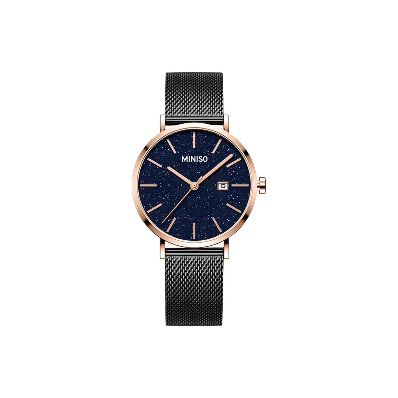 Miniso Sparkling Galaxy Collection Кварцевый механизм Стальной ремешок Часы Женские Черный циферблат