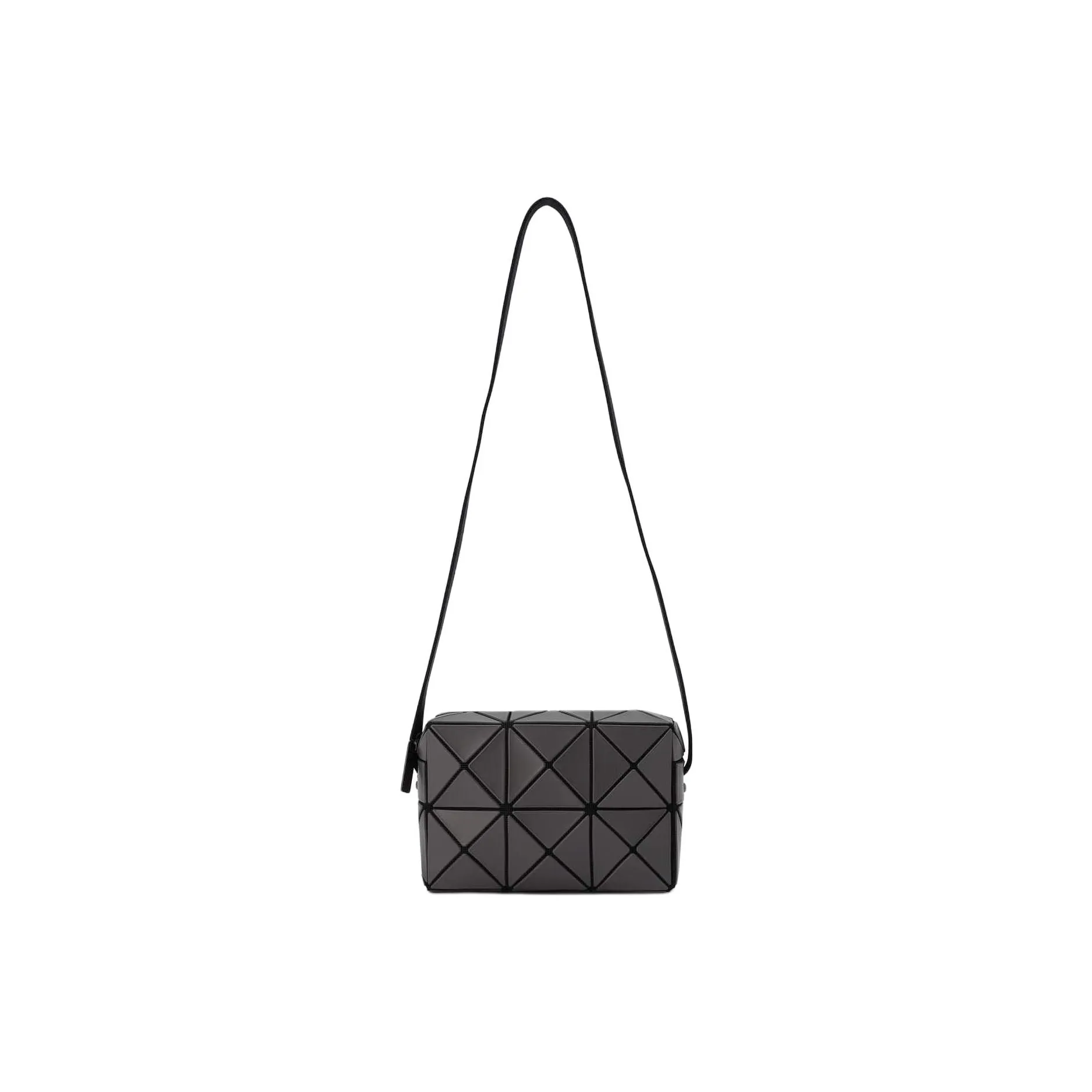 ISSEY MIYAKE Cuboid Polyvinyl Chloride Resin Crossbody Bags Women's Charcoal Gray