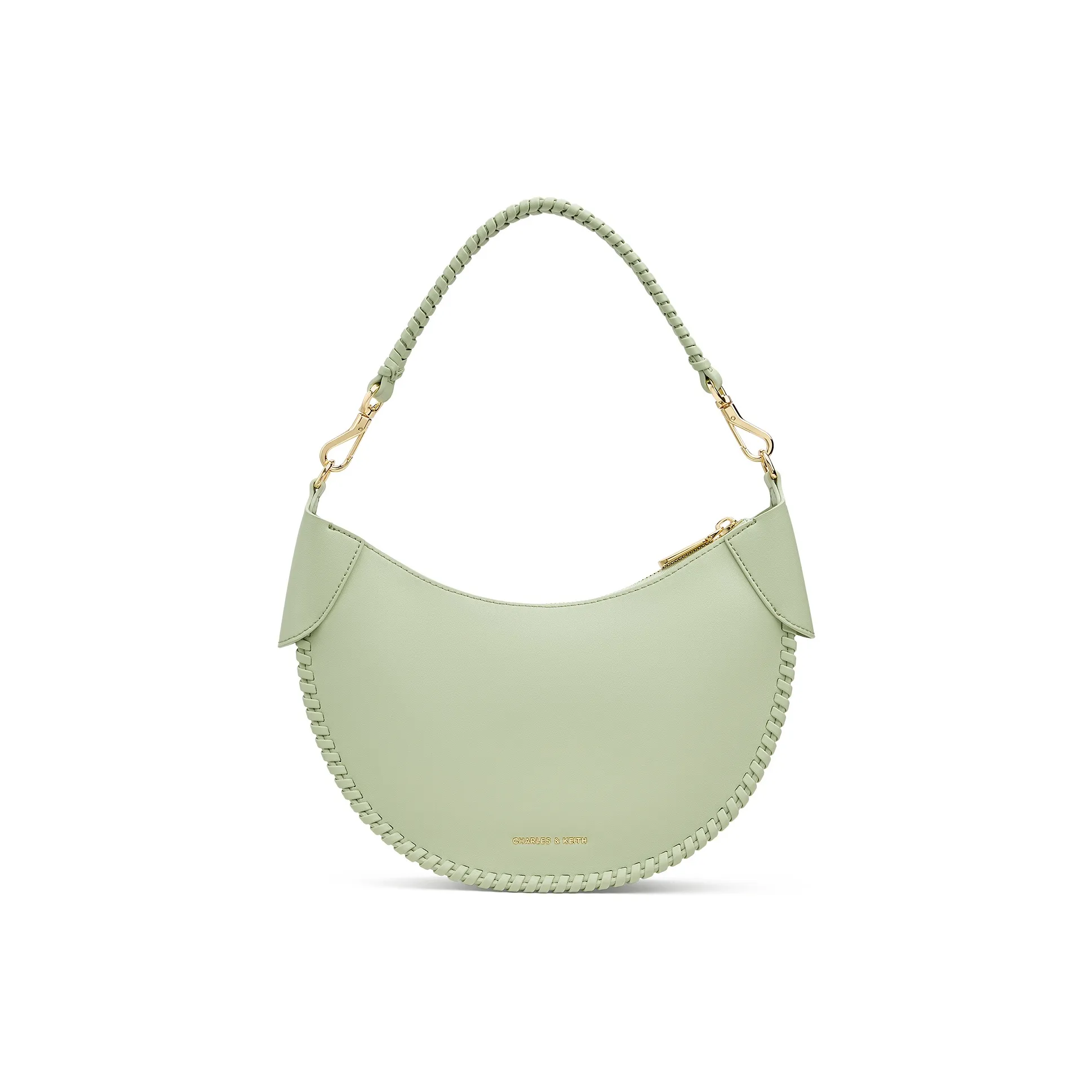 CHARLES KEITH ПУ (полиуретан) Сумка через плечо Средняя Женская Матча Зеленая