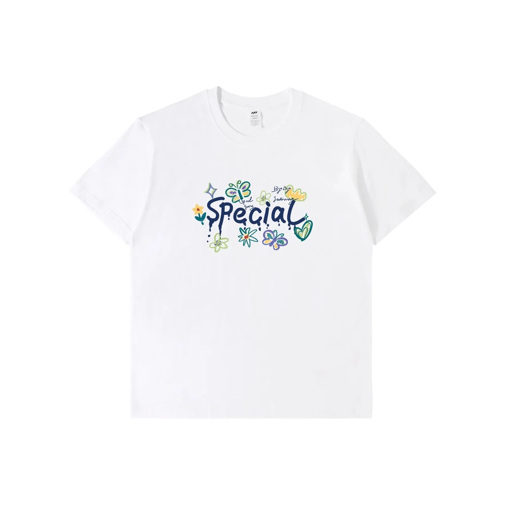 ZHONGBANGJICHU Лето Свободный крой Дышащая Короткая рукавная футболка Повседневная Повседневная Креативный стиль Базовый слой Женский