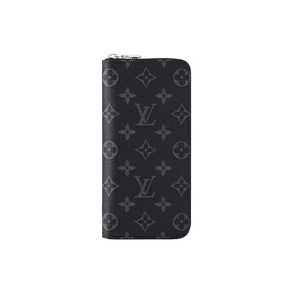 LOUIS VUITTON Vertical Zippy Wallet Monogram Eclipse Black/Gray