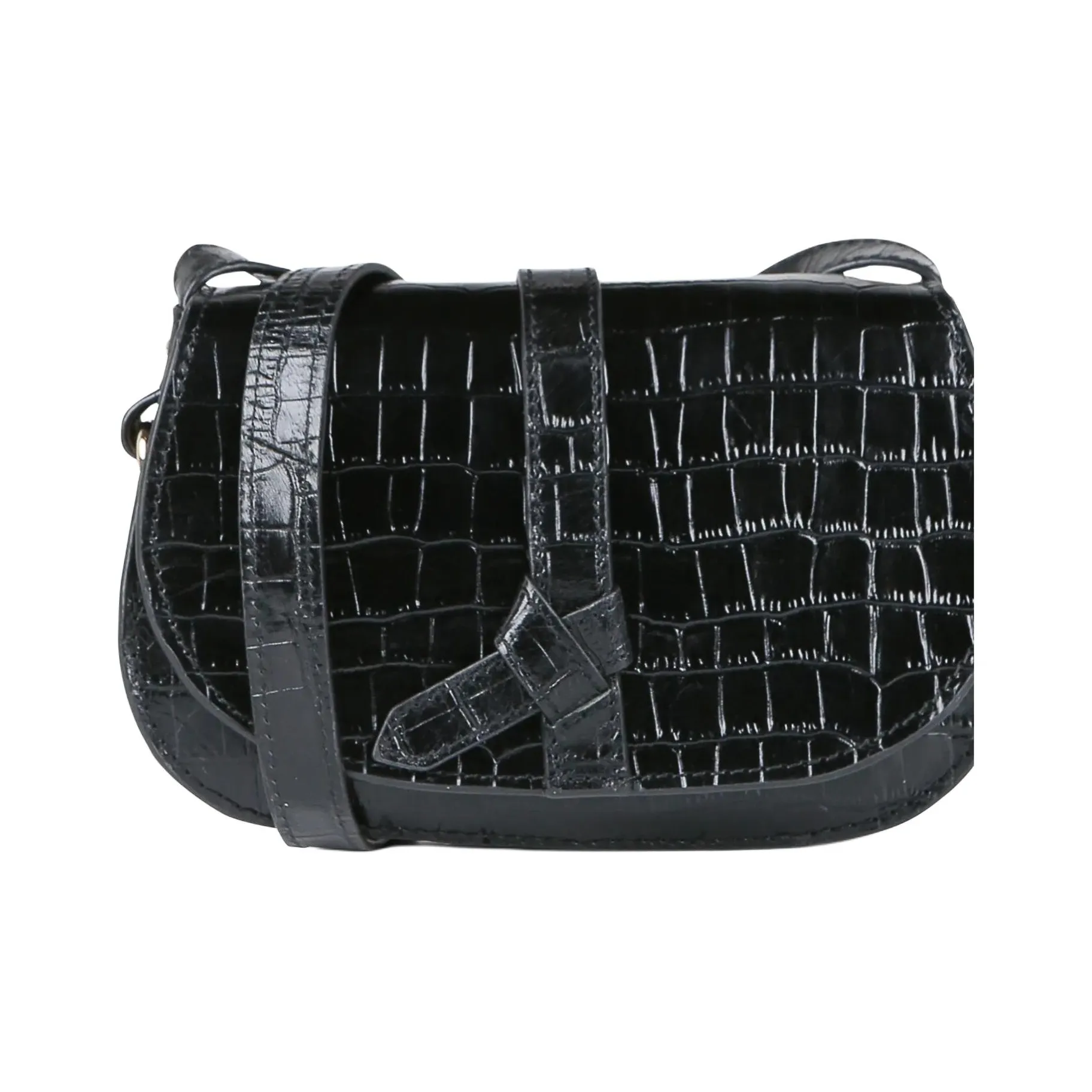 Petite Mendigote Cow Leather Shoulder Bag Women's Black