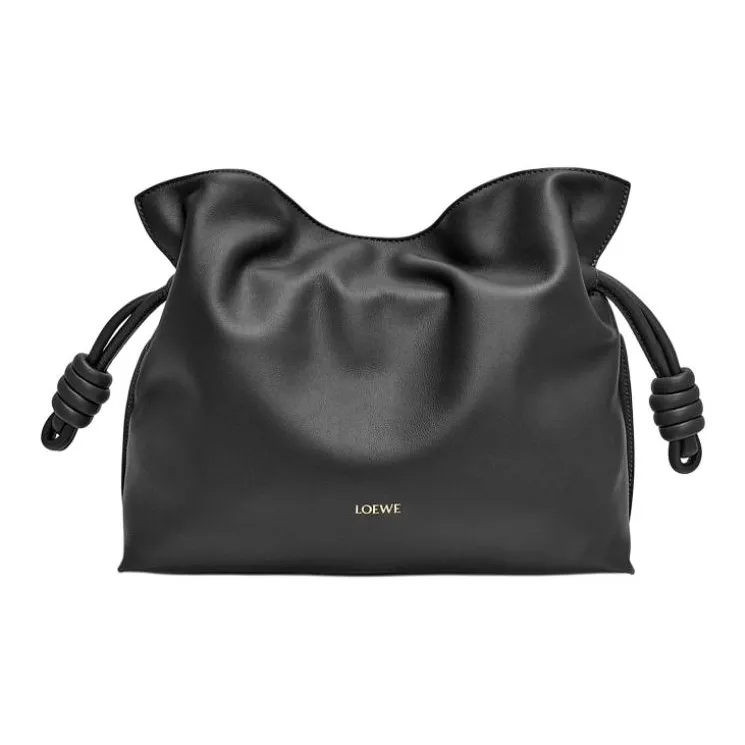 LOEWE Flamenco Nappa Cow Leather One Shoulder Crossbody Clutches Regular Women's Black