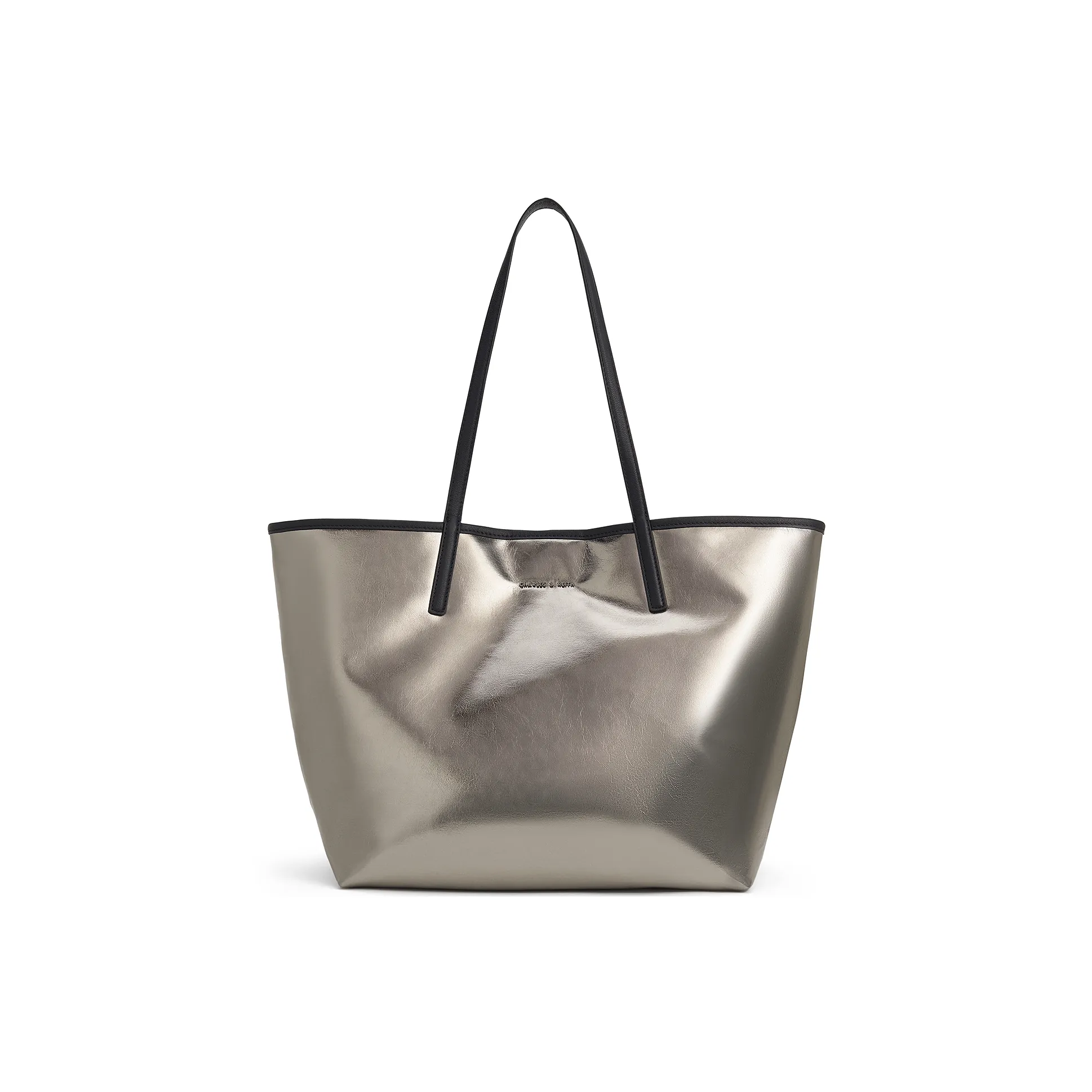 CHARLES&KEITH PU, Textile Mixture Shoulder Bag Tubas Women's Multicolor
