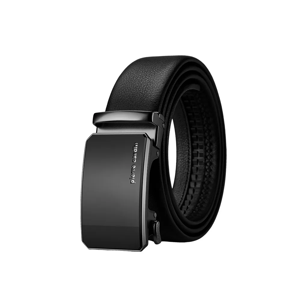 PIERRE CARDIN Genuine Cow Leather Automatic Buckle Business Box Men's Width 3.5CM