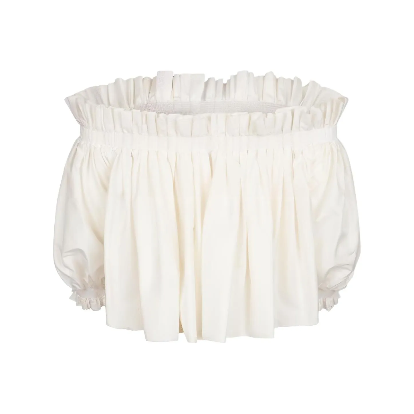 Christian DIOR Off Shoulder Puff Sleeved Cropped Top