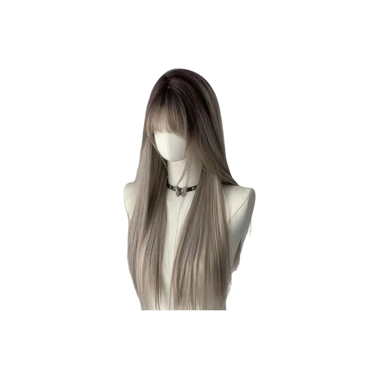 Градиентная полная парик Gentle Welcome длинные прямые волосы азиатский градиент балажаж западная парик для женщин