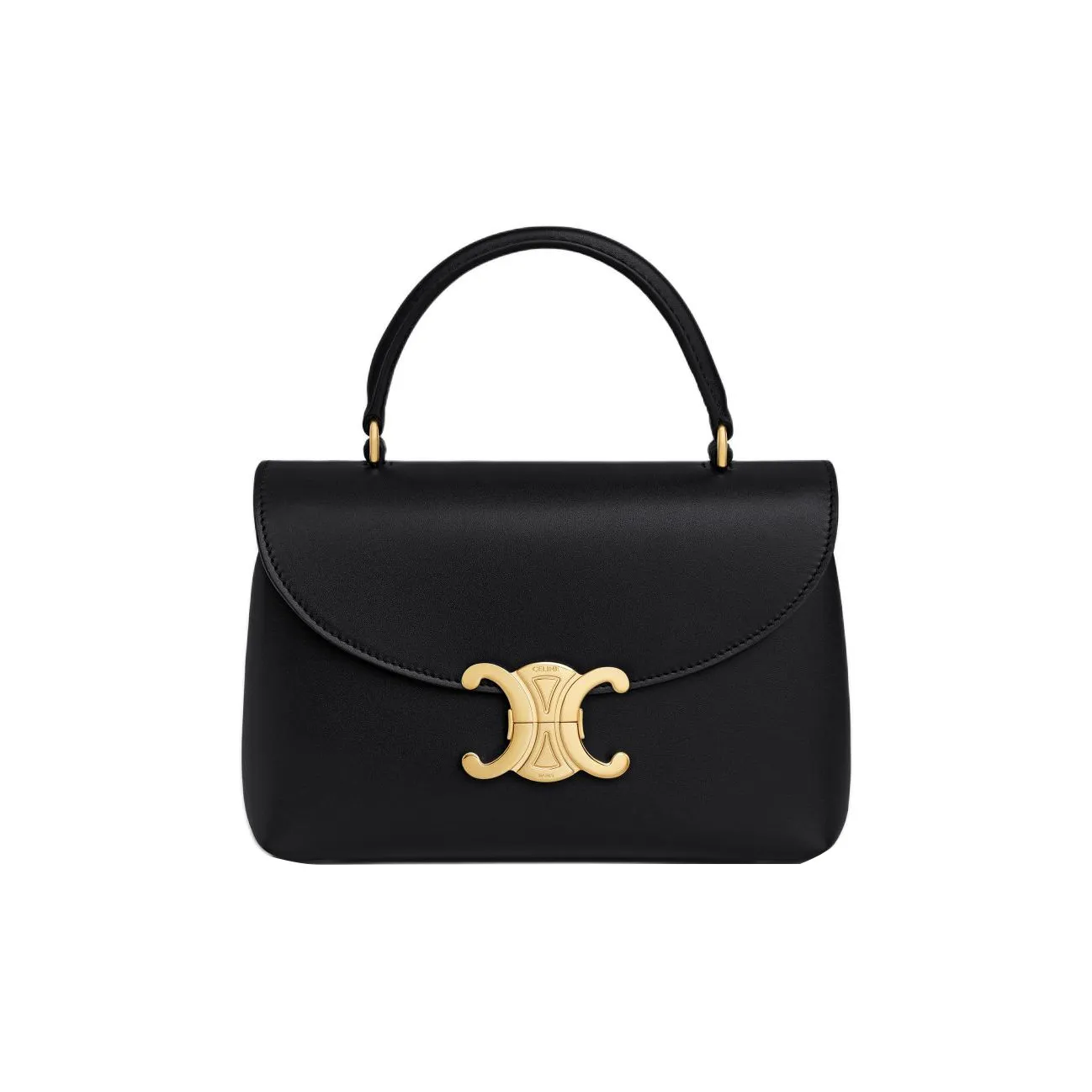 CELINE Cow Leather Shoulder Bag, Crossbody Bag, Handbag Women's Black