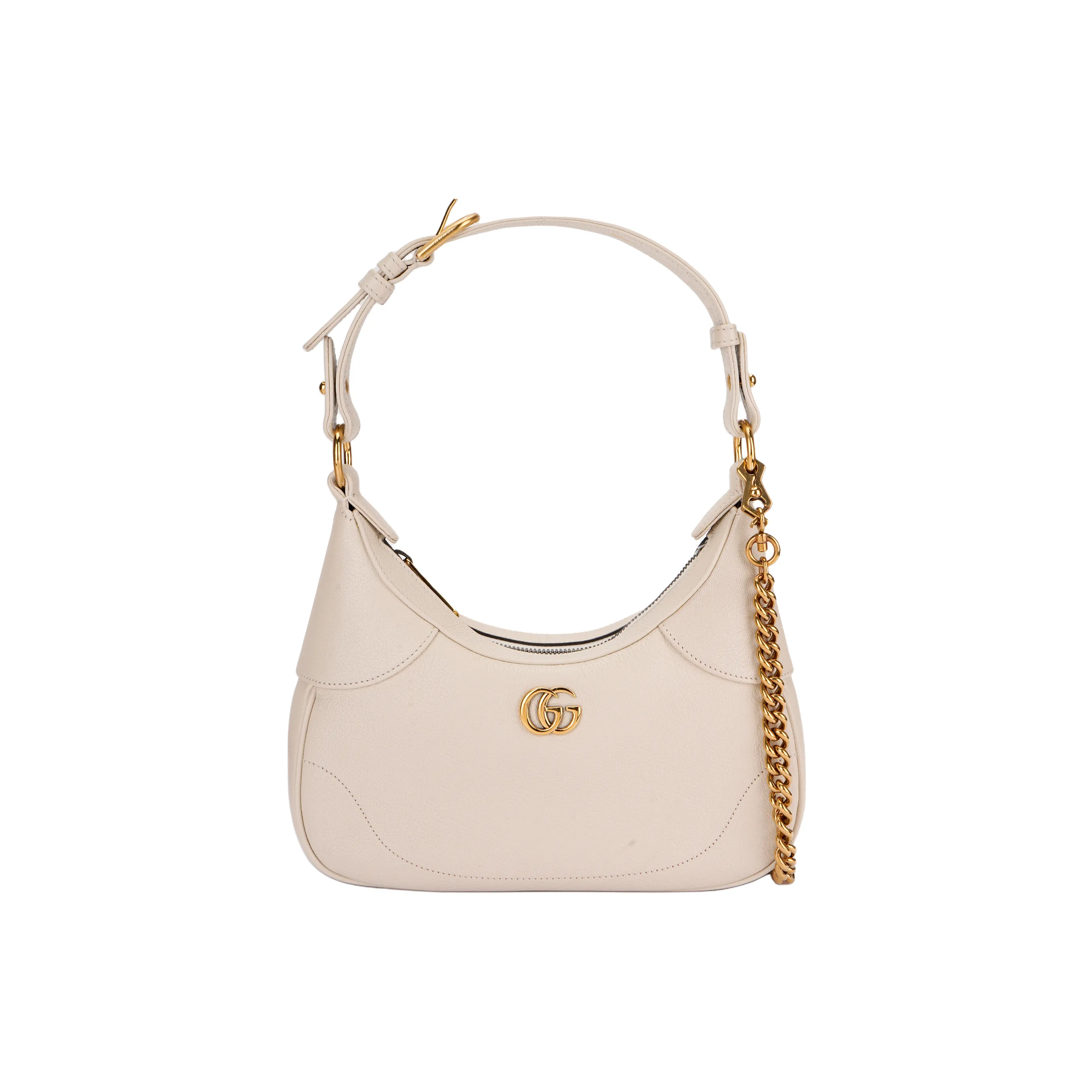 GUCCI Aphrodite Leather Crescent Bag Handbag, Shoulder Bag Trumpets Women's White