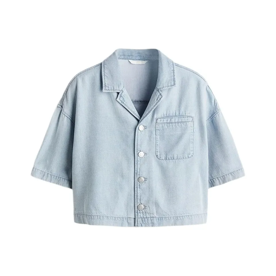 H&M Светло-синий деним Женские рубашки