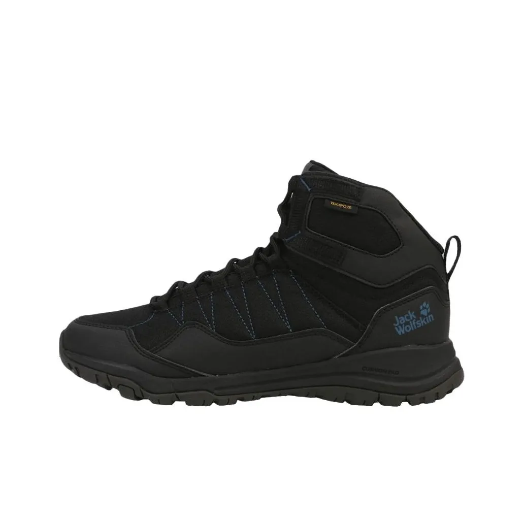 Jack Wolfskin Устойчивый к истиранию высокий топ Альпинизм Походная обувь Мужской Черный