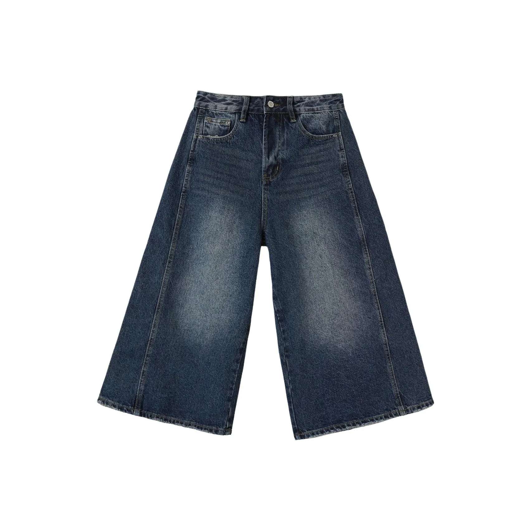 SHIJI SKLL J10 Темный индиго Синий Штаны капри Женские Джинсовые шорты