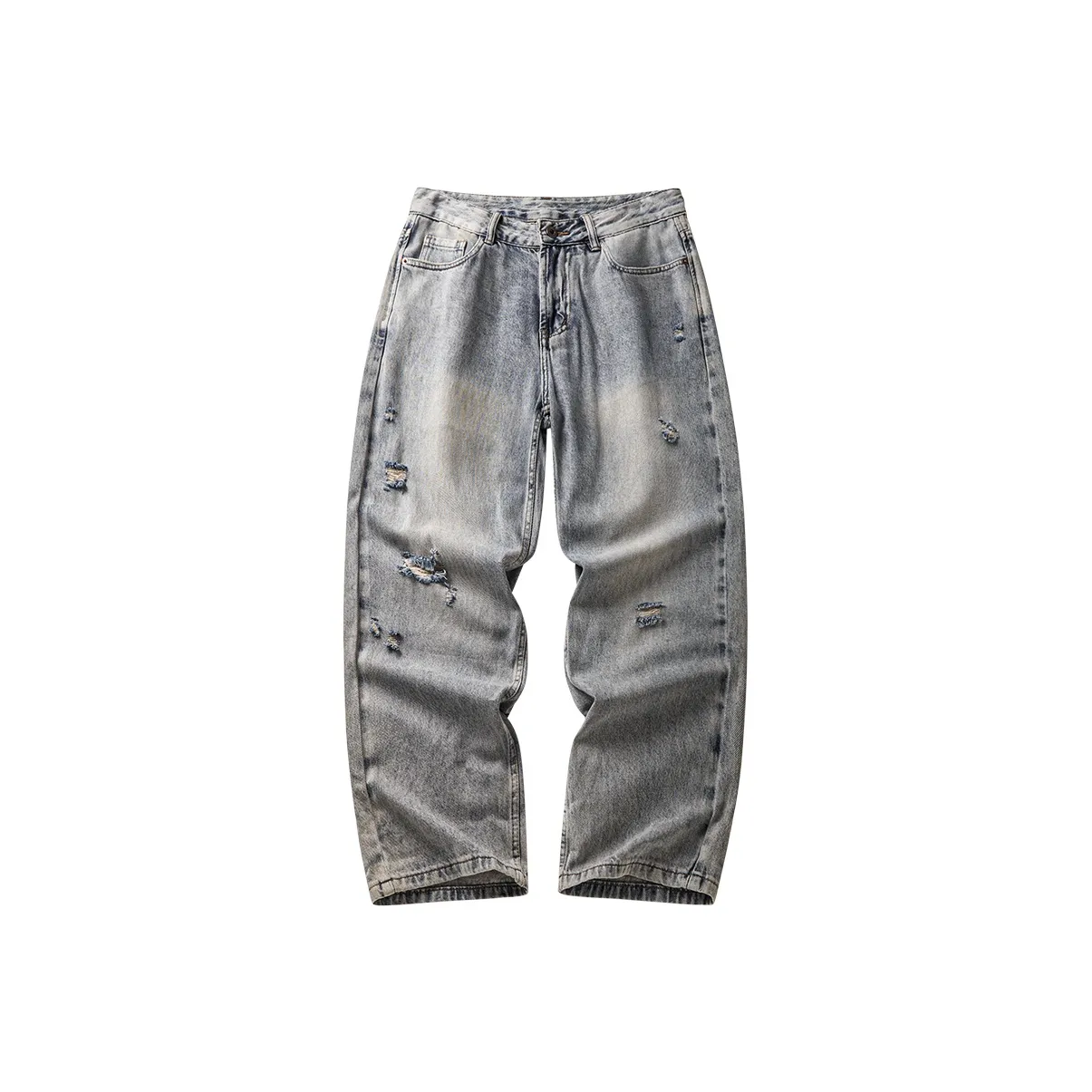 HZWH Лето Свободный крой Прямой крой Американский Длинный Брюки Мужские