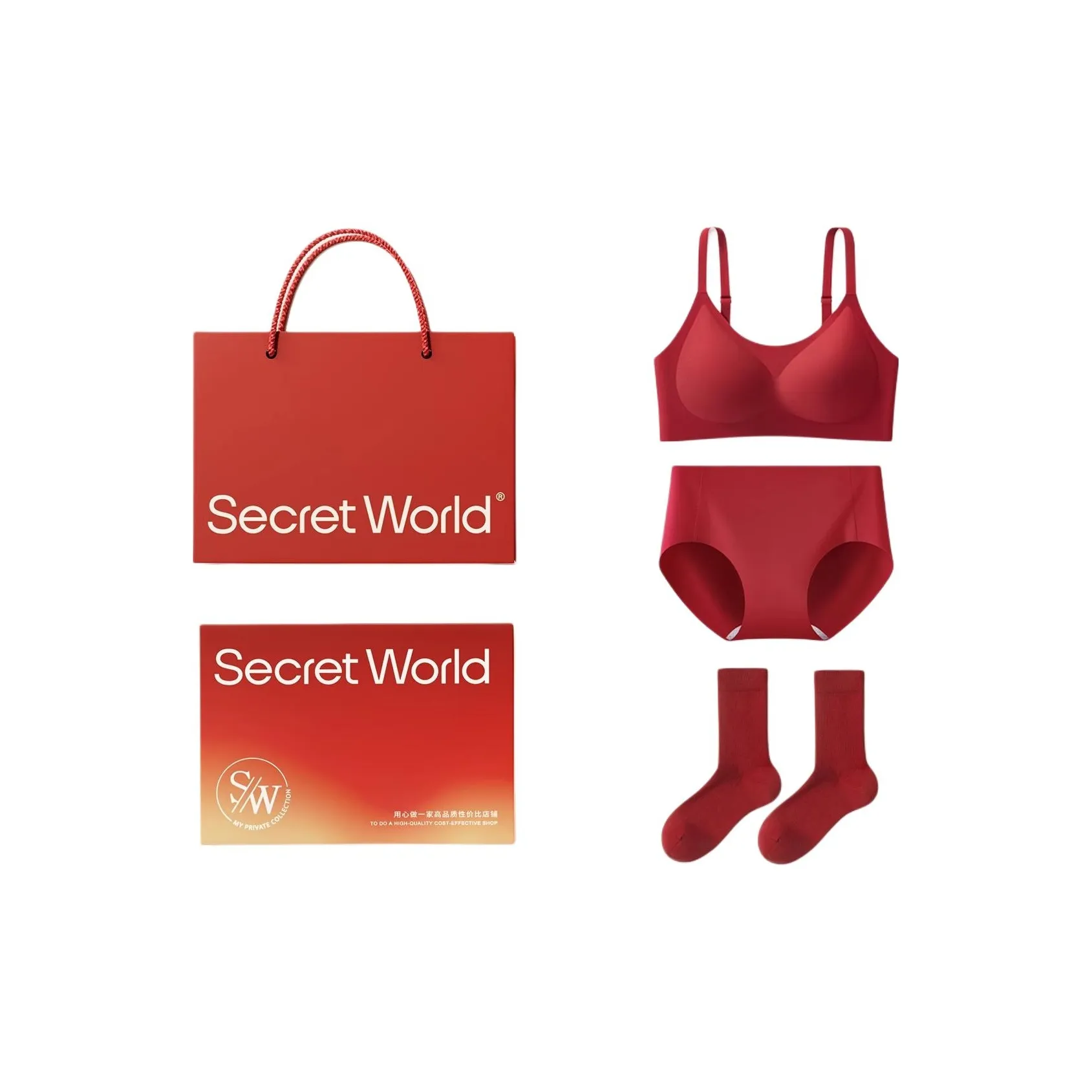 SecretWorld Комплект нижнего белья Бесшовный Беспроводной Anti Sagging Женские