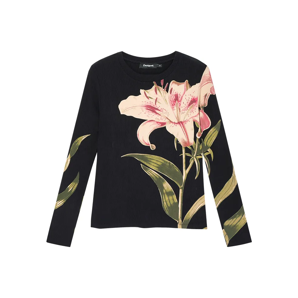 Desigual Черная с принтом Женская футболка