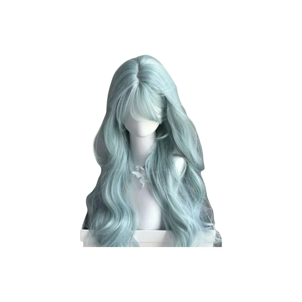 Gentle Welcome Перука Женская Mermaid Princess Синий Боковая часть Длинная Волна Полный комплект для косплея