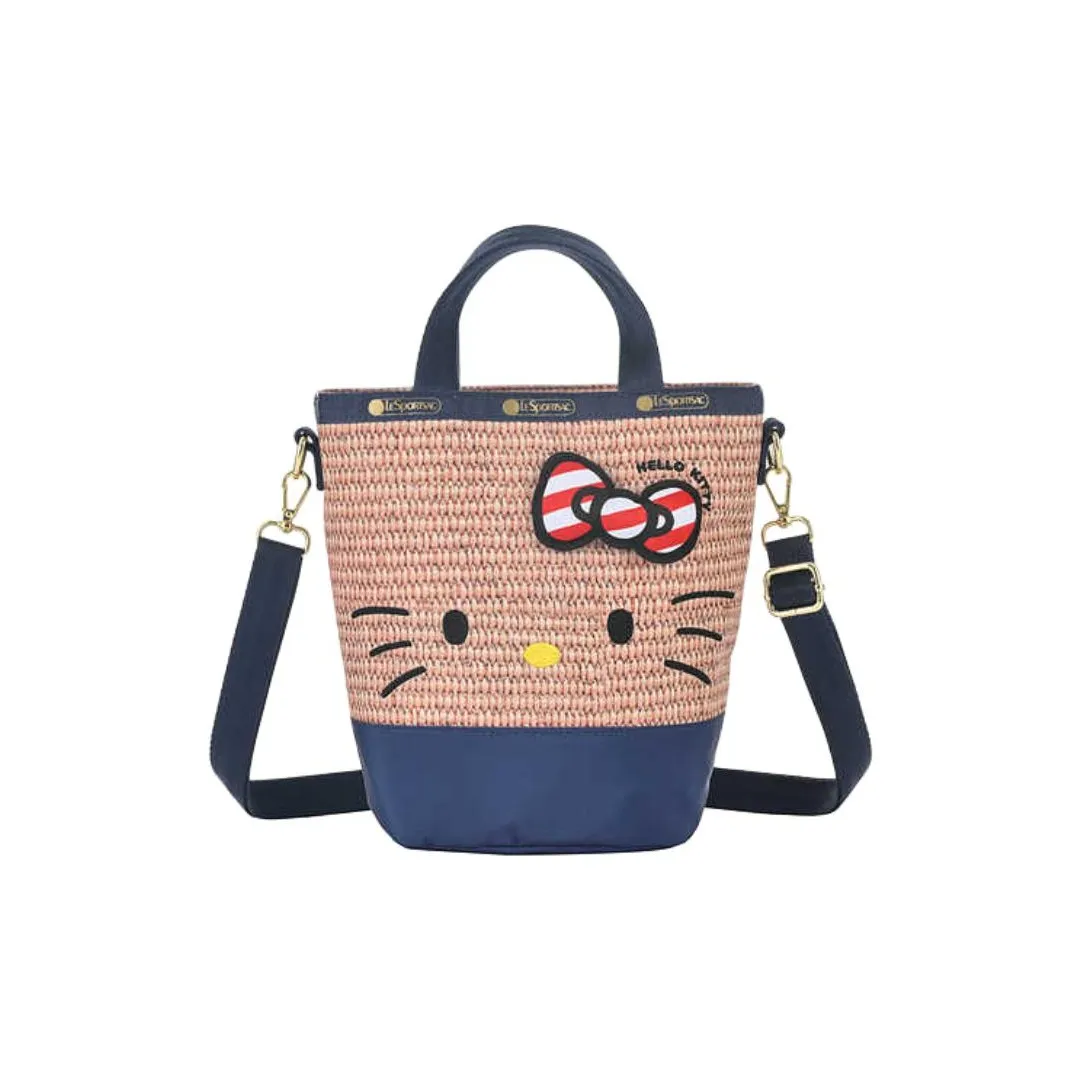 LeSportsac Ткань Одно плечо Сумка Ведрообразная Средняя Женская Праздничная Hello Kitty