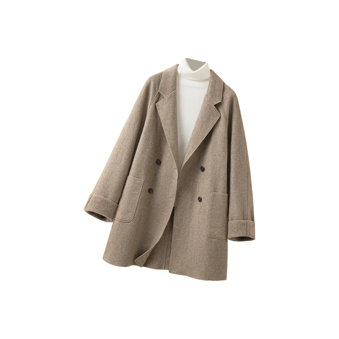 Cypress House Coat Women's Light Coffee Herringbone