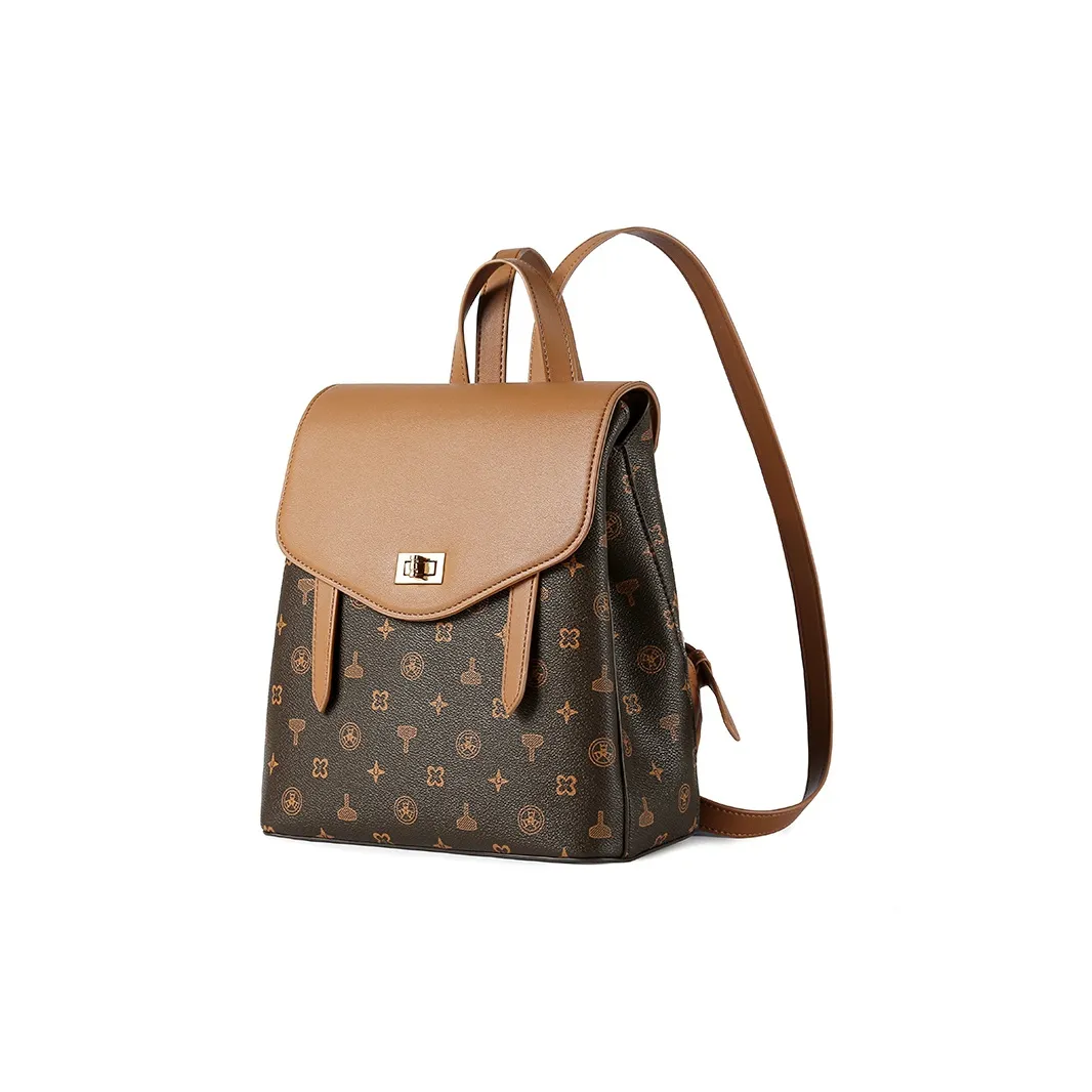 TUCANO ПВХ Кожа Рюкзак Стандартный Женский Кофейный