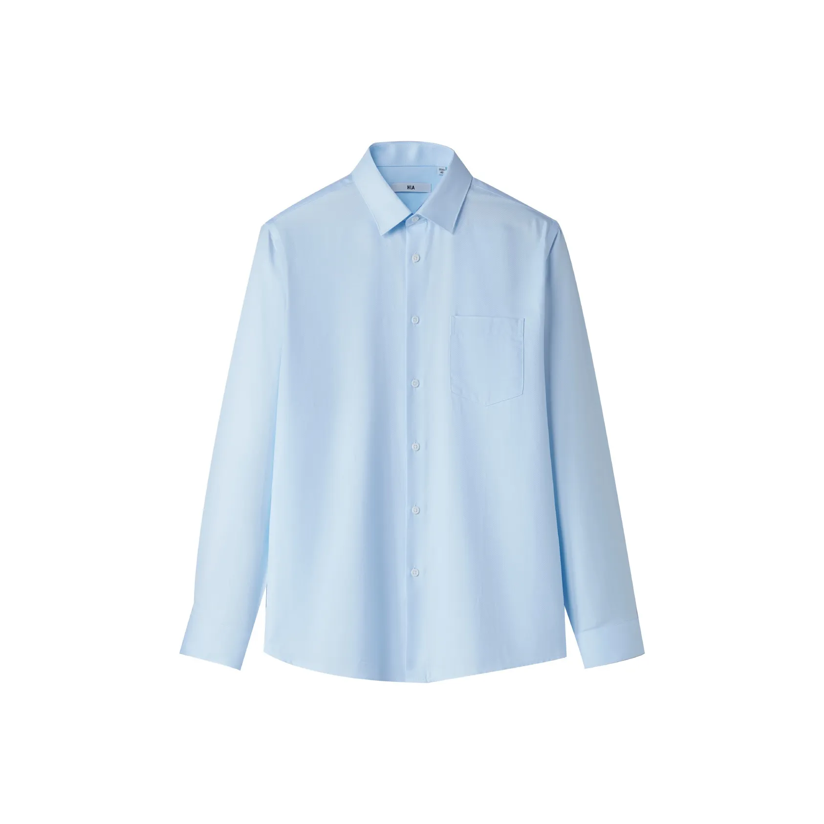 HLA Светло-синяя рубашка из саржи, размер 61, мужская