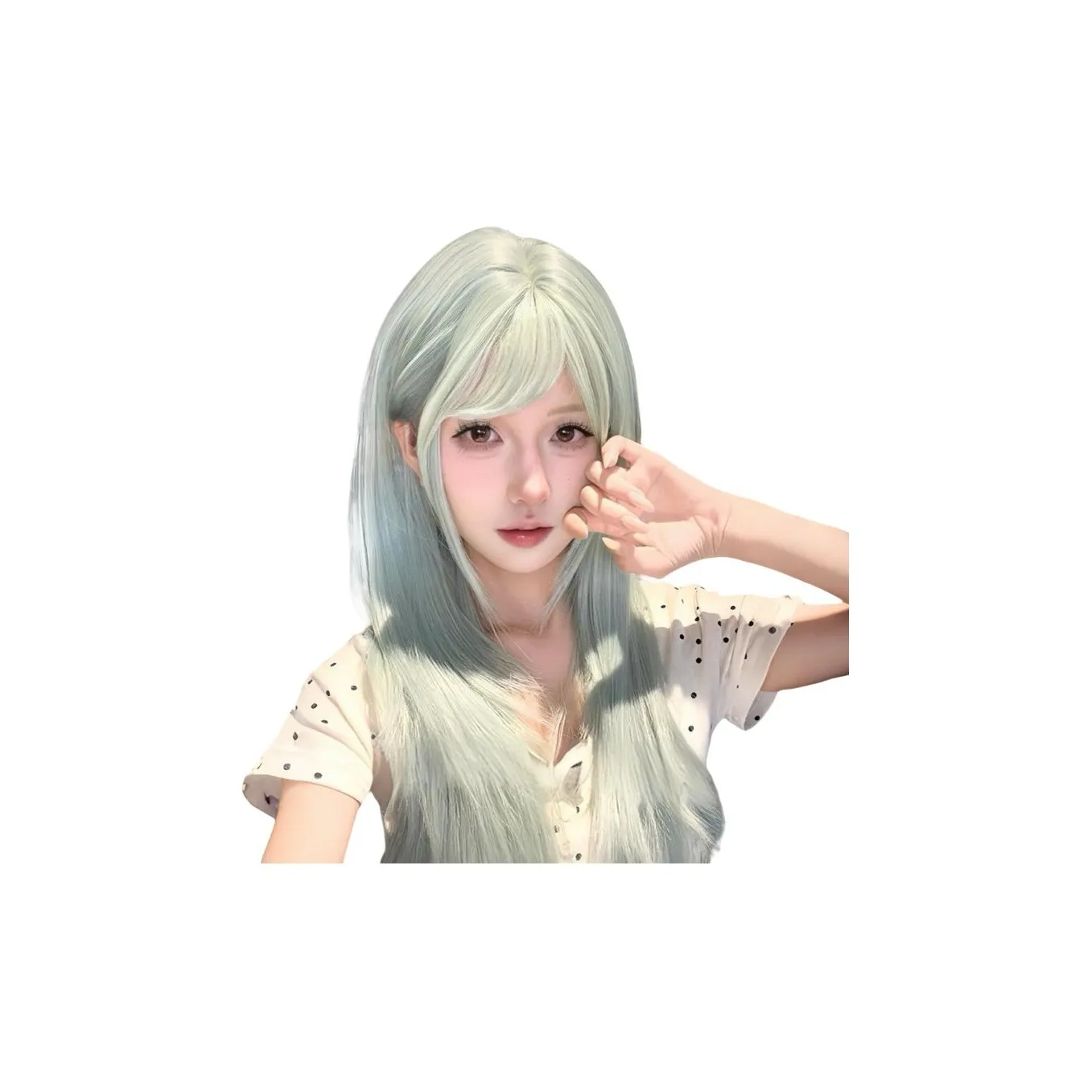 Gentle Welcome Wig Daily Net Красный зеленый Длинный прямая парик естественный полный комплект для женских