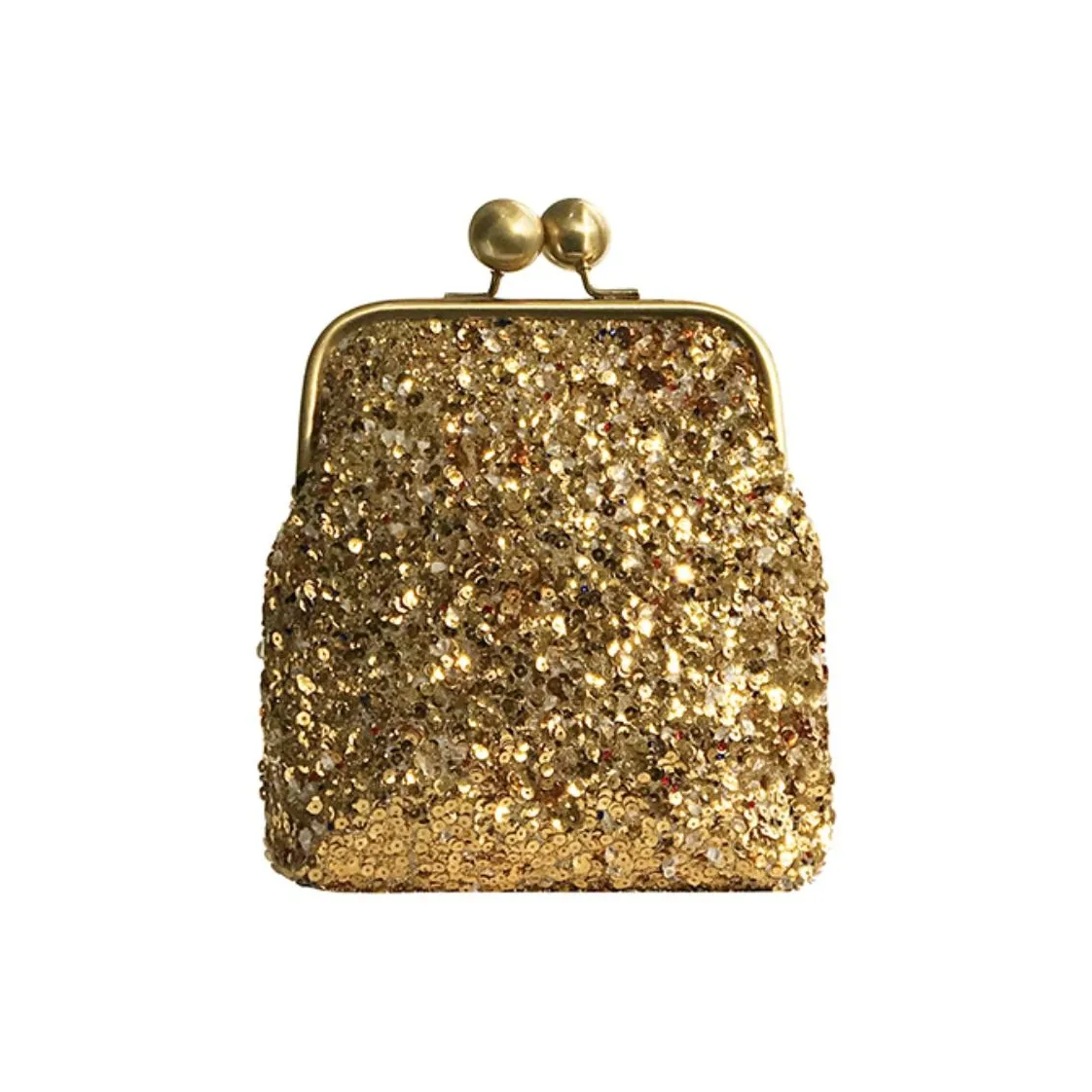 COIN QIAN Дробленый камень Стеклянные бусины PVC Сумка через плечо Маленькая Женская Золото Серебро