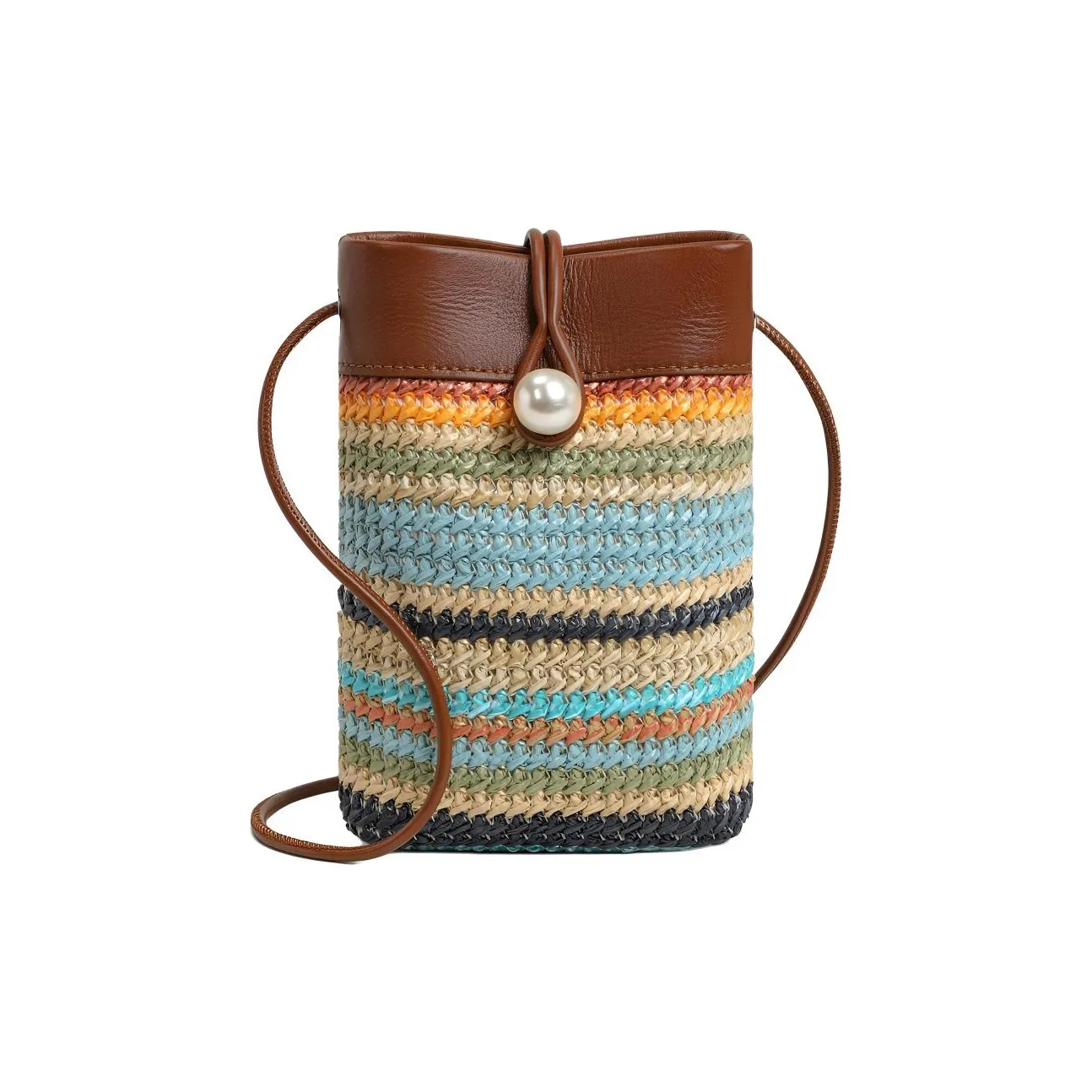 MILLIE'S Сумка через плечо из ткани с коровьей кожей женская радужная коричневая