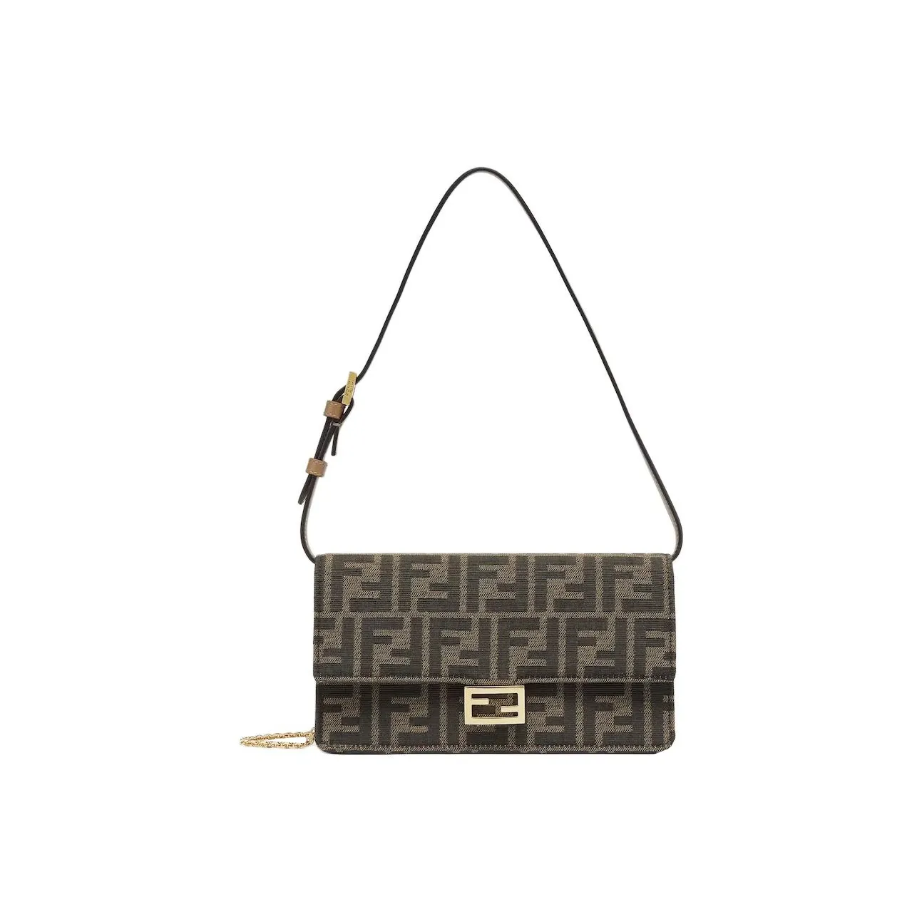 FENDI Baguette Polyester Crossbody Bag, Shoulder Bag Women's Brown