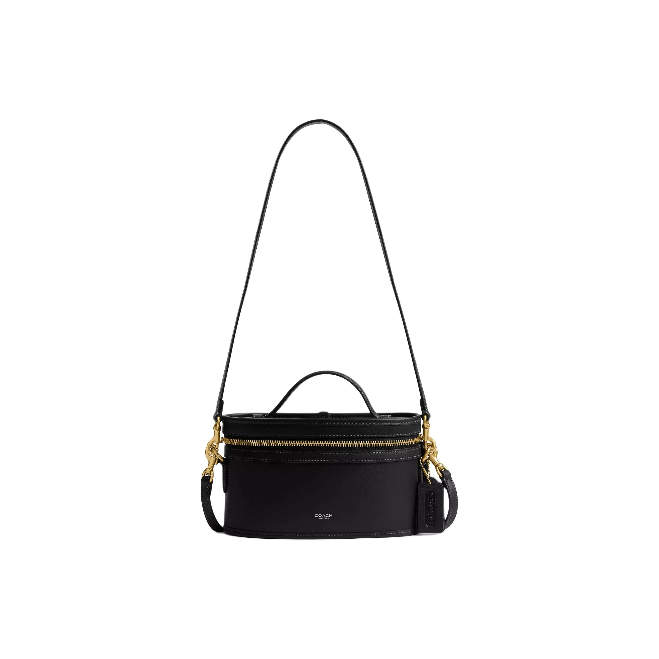 COACH Trail Кожа Сумка через плечо Сумка Маленькая Женская Черная