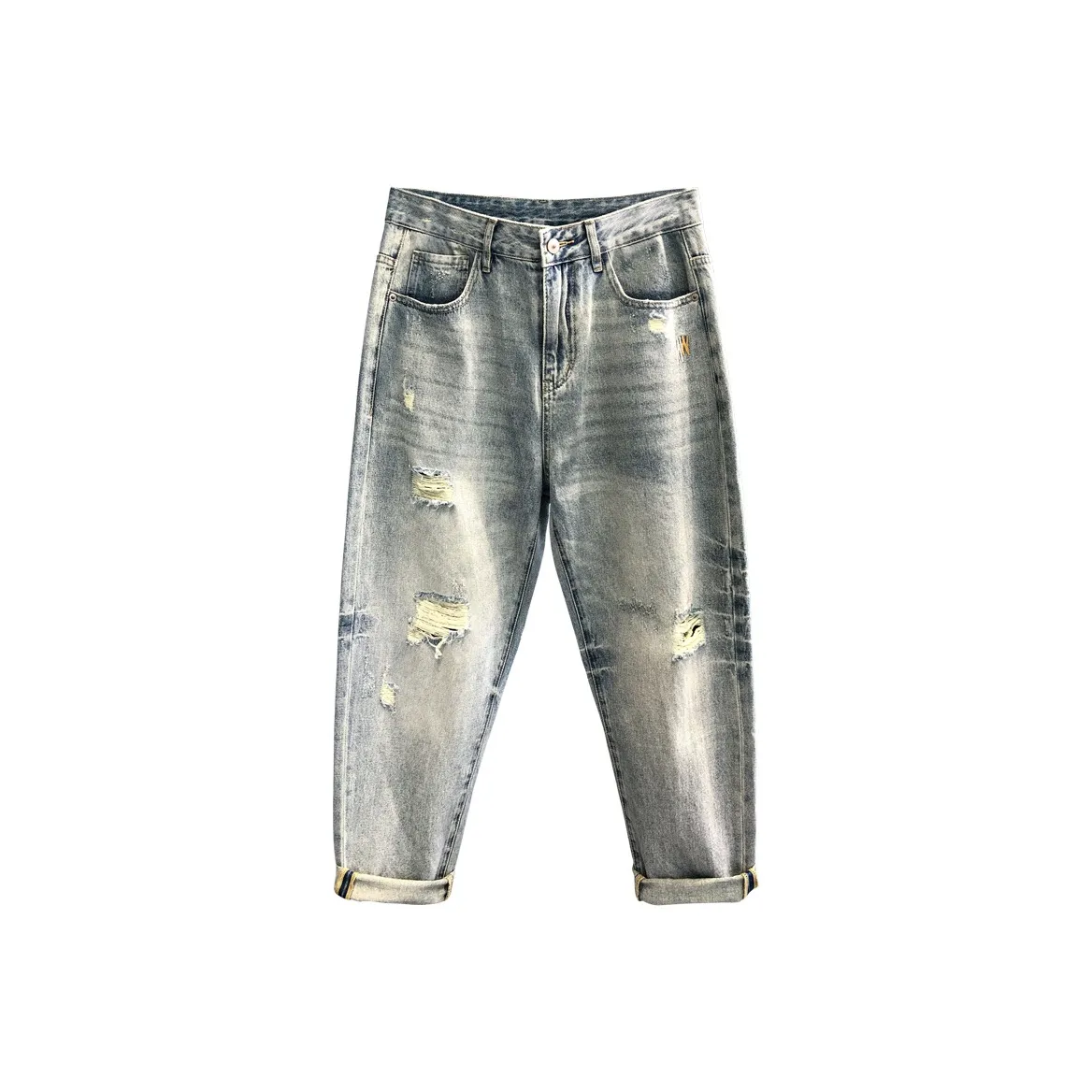 YGQPZHZ Летние тонкие брюки прямого кроя для мужчин