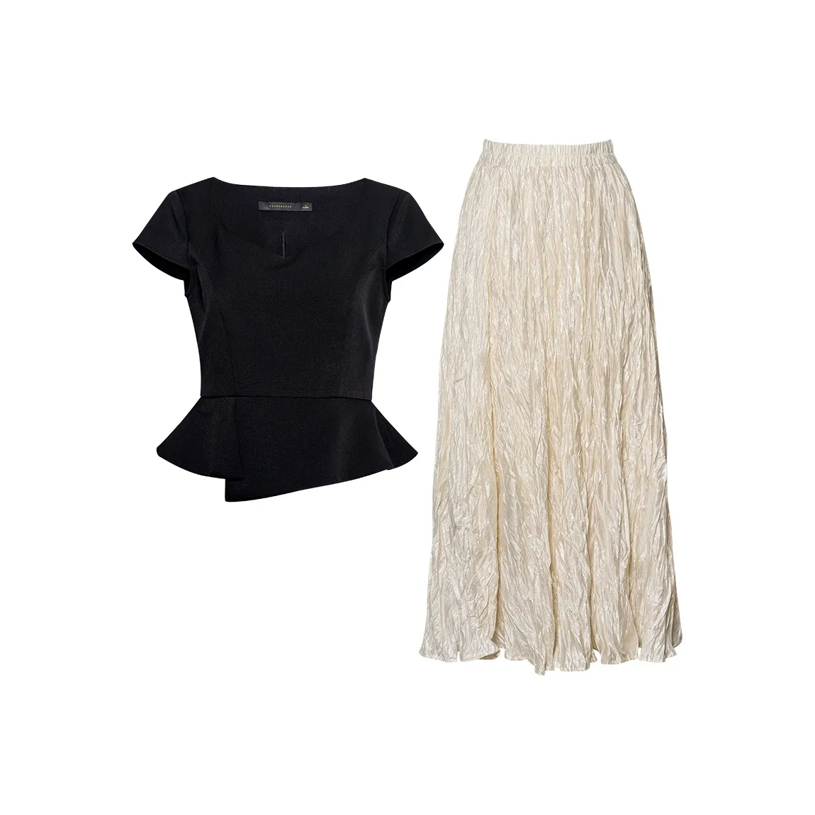 ROEYSHOUSE Черный Абрикос Женские Комплекты с юбкой