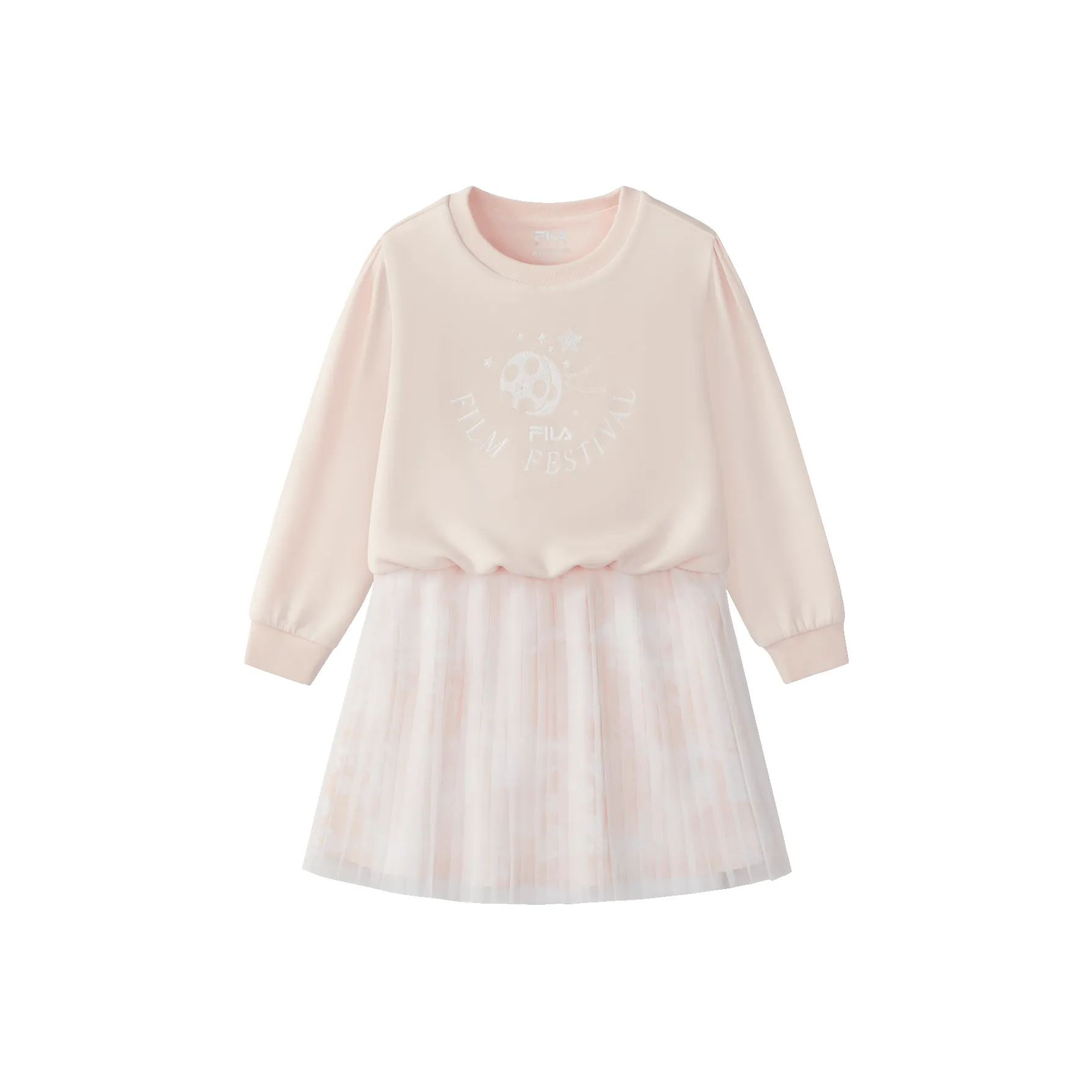 FILA KIDS Трикотажная ткань Платье Светло-оранжевый Розовый Детский