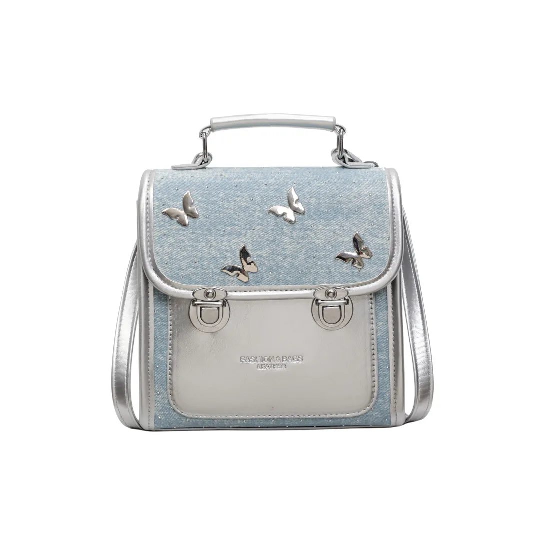 ORANGE BEAN Denim Backpack Women's Multicolor