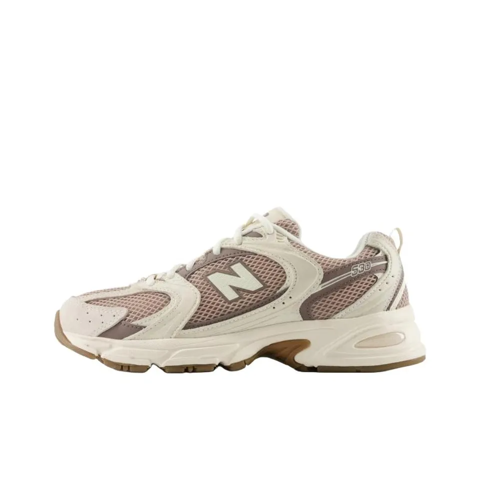 New Balance NB 530 Устойчивые к истиранию низкие кроссовки с толстой подошвой Унисекс Бежевый Коричневый